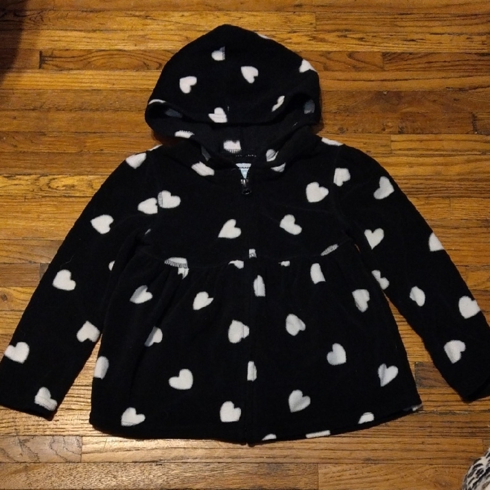 Old Navy Black Hoodie with White Heart Design